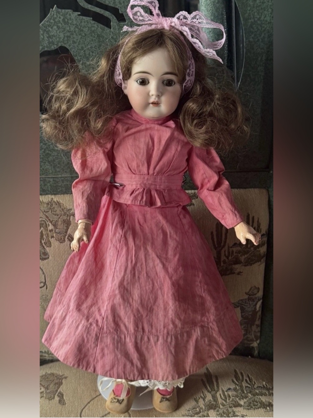 Antique Kestner Doll Perfect Bisque Composition+Leather Body Antique Clothes!